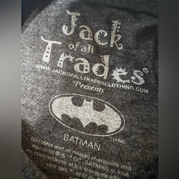 Jack Of All Trades Men Teen Small Batman Super Hero Grey T-Shirt Tee - Picture 5 of 6